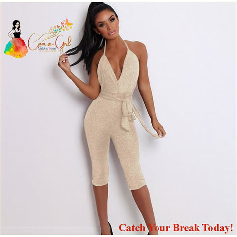 Catch A Break Jumpsuit Solid Colored M L XL - Gold / S - 
