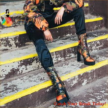 Load image into Gallery viewer, Catch A Break Lace Up Chunky Heel Camouflage Print - boots