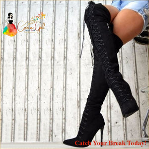 Catch A Break Ladies Knee High Boots - black / 42 - Shoes
