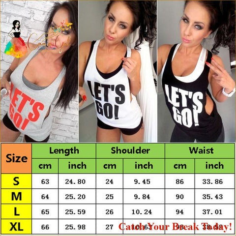 Catch A Break Let’s Go Workout yoga Top - Clothing