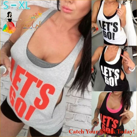 Catch A Break Let’s Go Workout yoga Top - Clothing