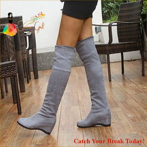 Catch A Break Long Autumn Winter Boots Shoes - Gray / 43