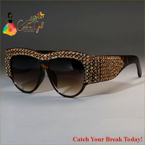 Catch A Break Luxury Oversized Rhinestone Glasses - C5 