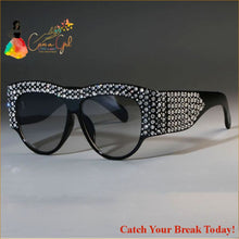 Load image into Gallery viewer, Catch A Break Luxury Oversized Rhinestone Glasses - C1 black