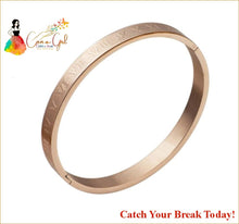 Load image into Gallery viewer, Catch A Break Luxury Roman Titanium Stainless Steel Bangle -