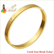 Load image into Gallery viewer, Catch A Break Luxury Roman Titanium Stainless Steel Bangle -