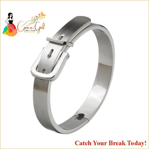 Catch A Break Luxury Roman Titanium Stainless Steel Bangle -