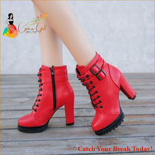 Load image into Gallery viewer, Catch A Break Me Up Motorcycle Boots - Red / 6 - Shoes