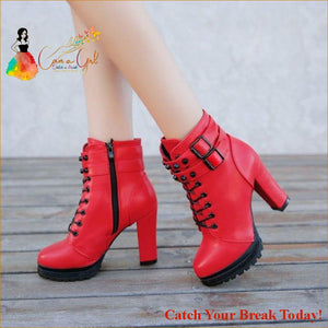 Catch A Break Me Up Motorcycle Boots - Red / 6 - Shoes