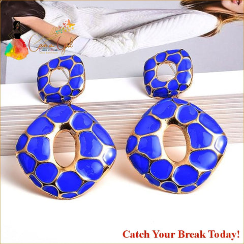 Catch A Break Melanin Earrings - Blue