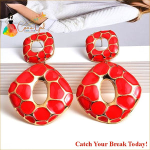 Catch A Break Melanin Earrings - Red