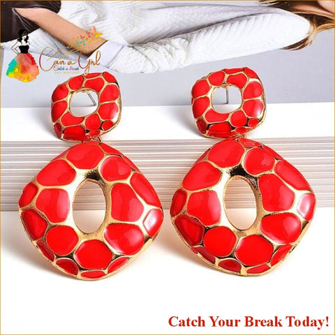 Catch A Break Melanin Earrings - Red