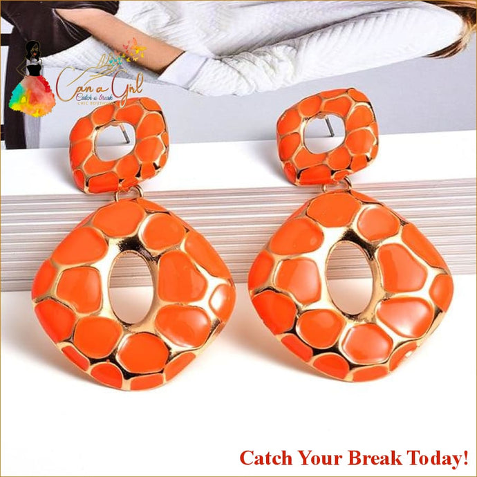 Catch A Break Melanin Earrings - Orange
