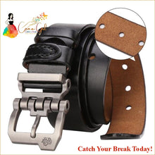Load image into Gallery viewer, Catch A Break Men Belt Leather Vintage - Mens Belt