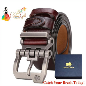 Catch A Break Men Belt Leather Vintage - N71223-2CM and Box 