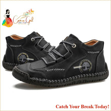 Load image into Gallery viewer, Catch A Break Men Leather Casual Shoes - 9932-Black / 8 - 