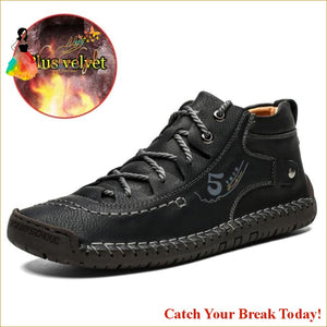 Catch A Break Men Leather Casual Shoes - 9926-Fur Black / 