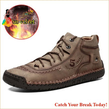 Load image into Gallery viewer, Catch A Break Men Leather Casual Shoes - 9926-Fur Khaki / 