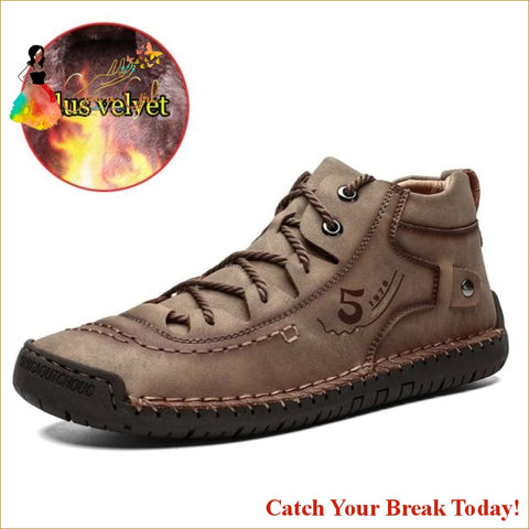 Catch A Break Men Leather Casual Shoes - 9926-Fur Khaki / 