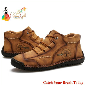 Catch A Break Men Leather Casual Shoes - 9932-Brown / 6.5 - 