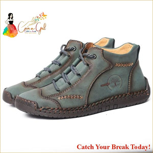 Catch A Break Men Leather Casual Shoes - 9932-Green / 7 - 