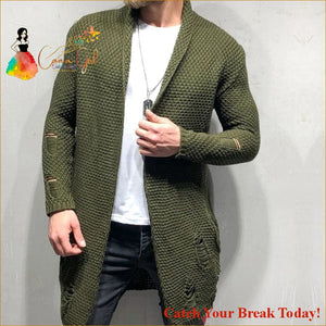Catch A Break Men Long Style Sweater - Green / XXXL - 