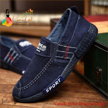 Load image into Gallery viewer, Catch A Break Mens Canvas Shoes Waterproof Shoes - deep blue