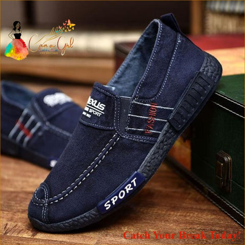 Catch A Break Mens Canvas Shoes Waterproof Shoes - deep blue