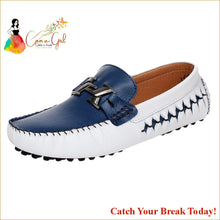 Load image into Gallery viewer, Catch A Break Men’s Leather Loafers Slip-on Flats - Blue / 