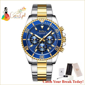 Catch A Break Mens Waterproof Chronograph Wristwatch - Blue 