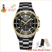 Load image into Gallery viewer, Catch A Break Mens Waterproof Chronograph Wristwatch - Gold 