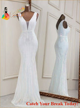 Load image into Gallery viewer, Catch A Break Mermaid Evening dress - white / 12 -- Lable 