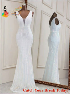 Catch A Break Mermaid Evening dress - white / 12 -- Lable 