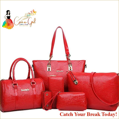 Catch A Break Messenger Bag Set - Red - purses