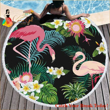 Load image into Gallery viewer, Catch A Break Microfiber Flamingo Large Beach Towel - Purple