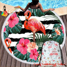 Load image into Gallery viewer, Catch A Break Microfiber Flamingo Large Beach Towel - violet
