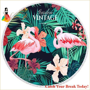 Catch A Break Microfiber Flamingo Large Beach Towel - Red / 