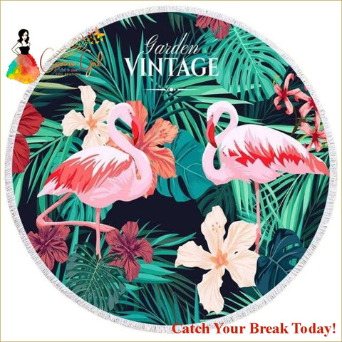 Catch A Break Microfiber Flamingo Large Beach Towel - Red / 