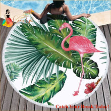 Load image into Gallery viewer, Catch A Break Microfiber Flamingo Large Beach Towel - Black 