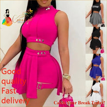 Load image into Gallery viewer, 2021 Casual Wear Women’s Sleeveless Short Top and Mini Skirt