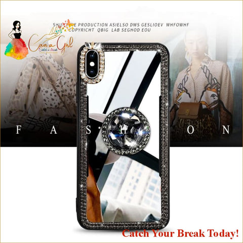 Catch A Break Mirror Rhinestone Case For iPhone X XR Xs Max 