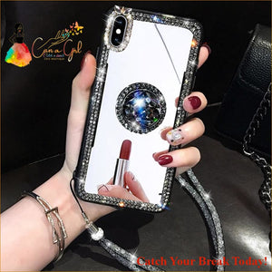 Catch A Break Mirror Rhinestone Case For iPhone X XR Xs Max 