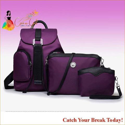 Catch A Break Nylon Solid Color 3 Pcs Purse Set - purses