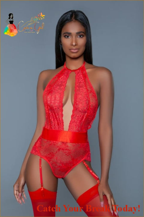 Catch A Break Ophelia My Bodysuit - L / Red - tops