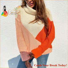 Load image into Gallery viewer, Catch A Break Patchwork Sweater - L / Orange - Sweaters &amp; 