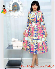 Load image into Gallery viewer, Catch A Break Patten Midi Vintage Dress - Red / XXL - 