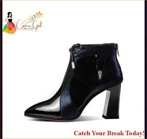 Catch A Break Pointed Toe Faux Leather Ankle Boot
