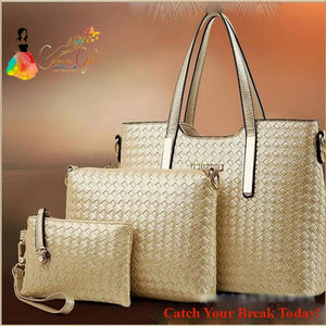 Catch A Break Polyester 3 Pcs Purse Set - Gold - purses