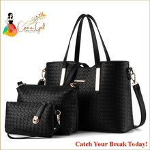 Load image into Gallery viewer, Catch A Break Polyester 3 Pcs Purse Set - Black - purses