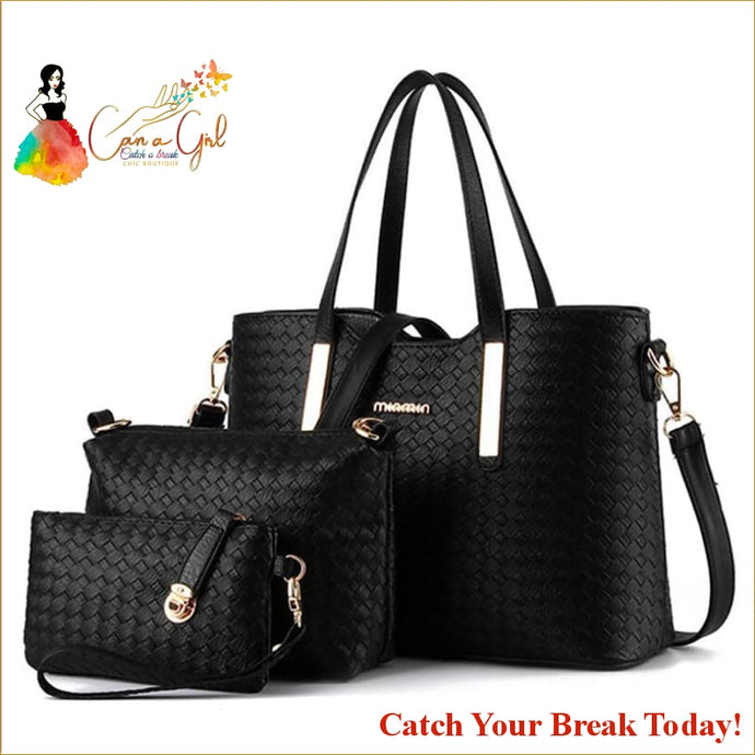 Catch A Break Polyester 3 Pcs Purse Set - Black - purses